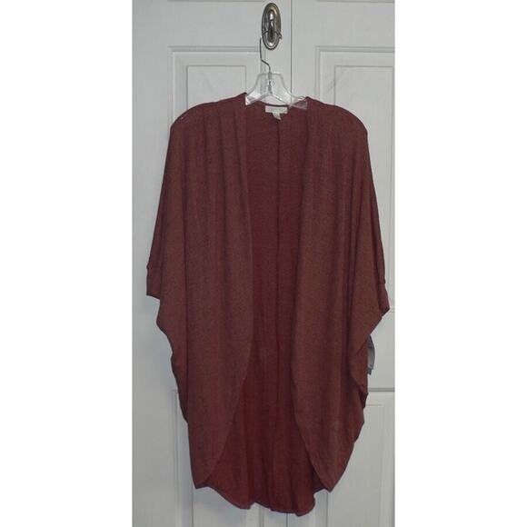 Abound Lightweight Open Front Dolman Sleeve Cocoon Cardigan Brown Spice XS - Picture 3 of 5